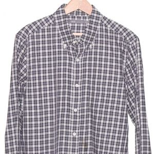 Vince Small Green Blue Beige Checks Long Sleeve